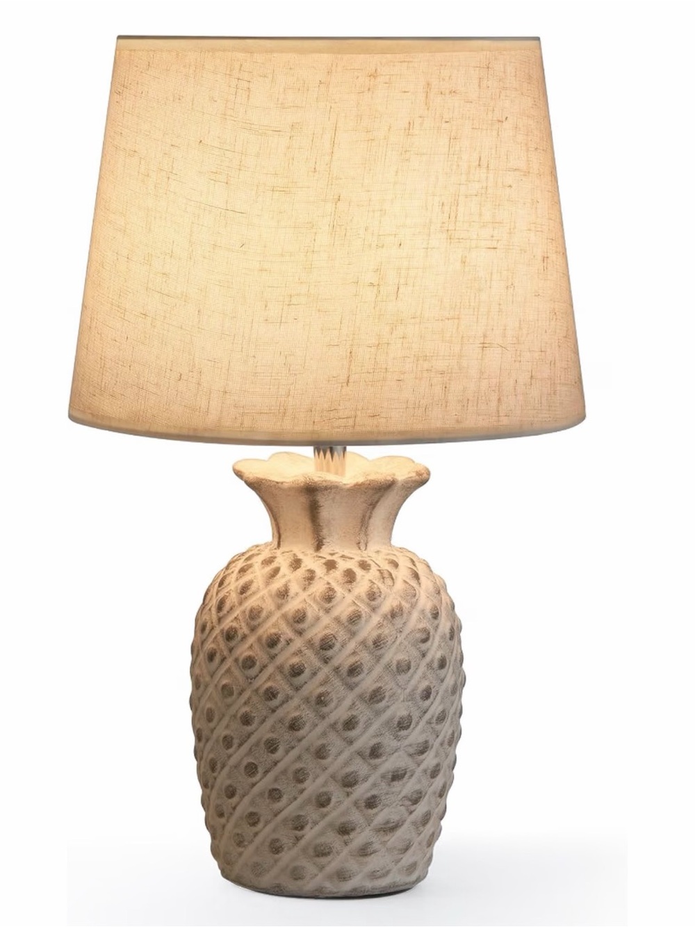 Cordless Rechargeable Pineapple Ceramic Table Lamp dimable - Home Accents